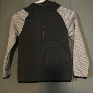 Kids half zip hoodie grey and white